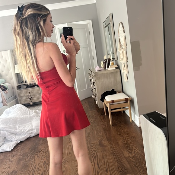 Red Strapless Dress - Picture 3 of 6